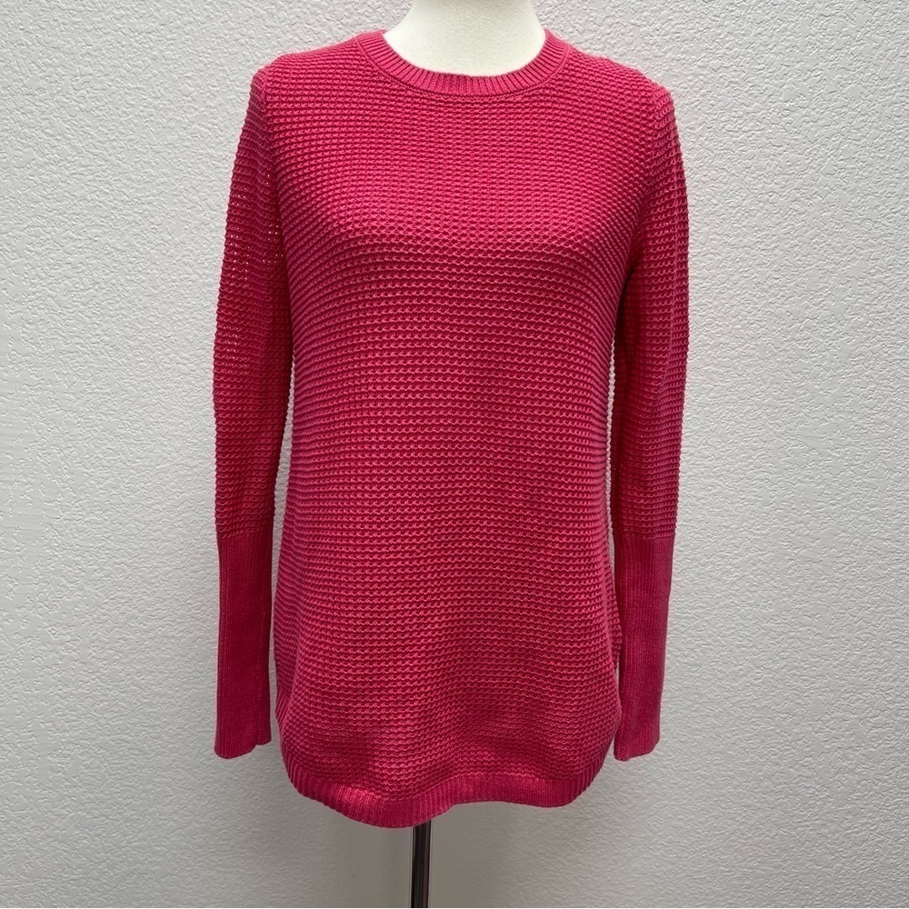 MAX STUDIO Tunic Sweater Pullover Women’s Medium Coral Salmon Pink Loose Knit